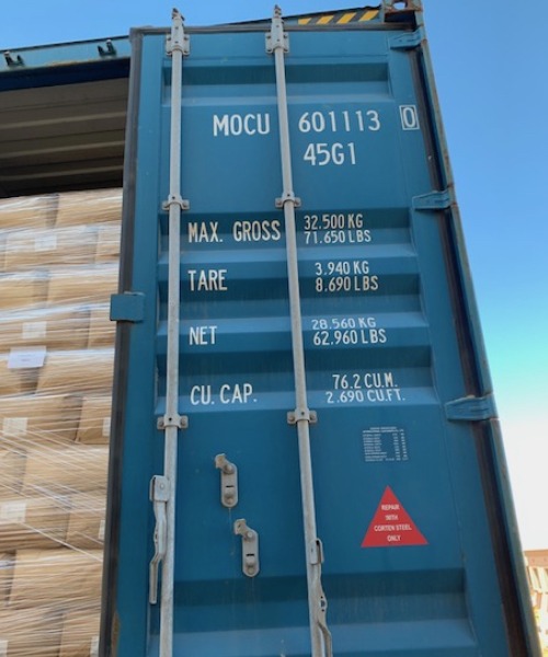 shipping container transporting bulk organic rooibos