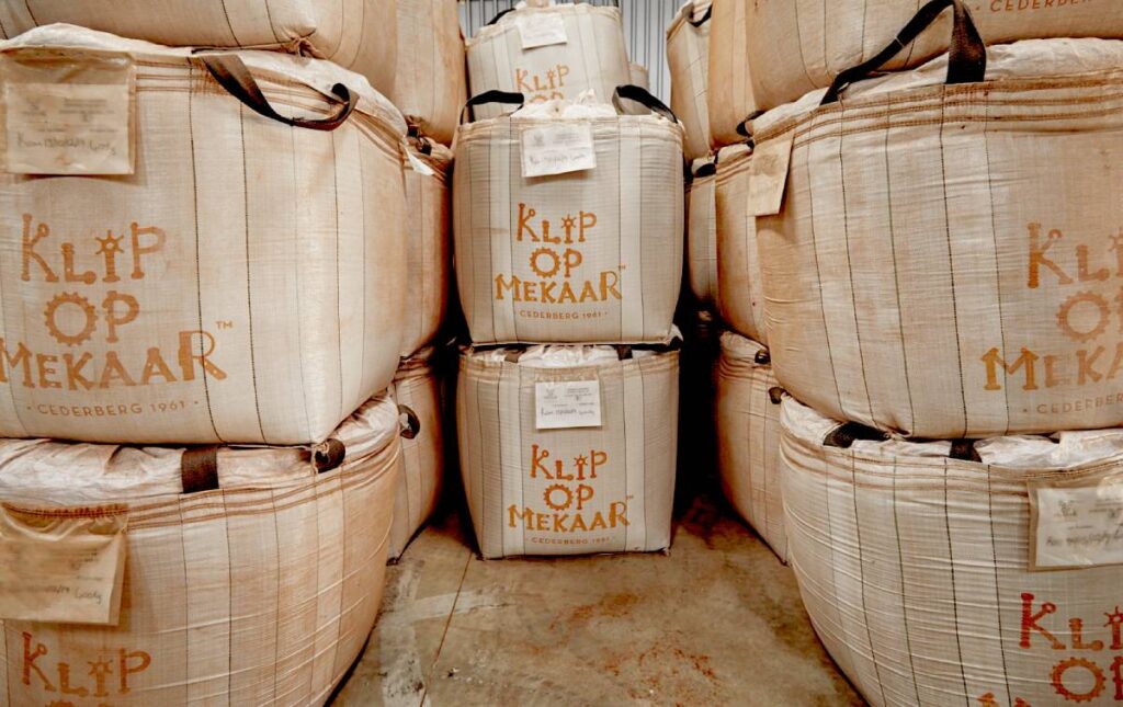 Rooibos in storage at Klipopmekaar warehouse